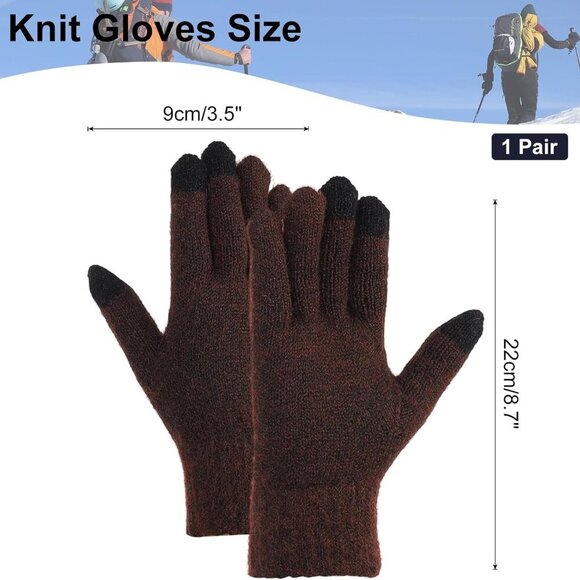 Touchscreen Winter Gloves, Unisex Knit Gloves Touch Screen Texting Gloves Drivin - Picture 2 of 6
